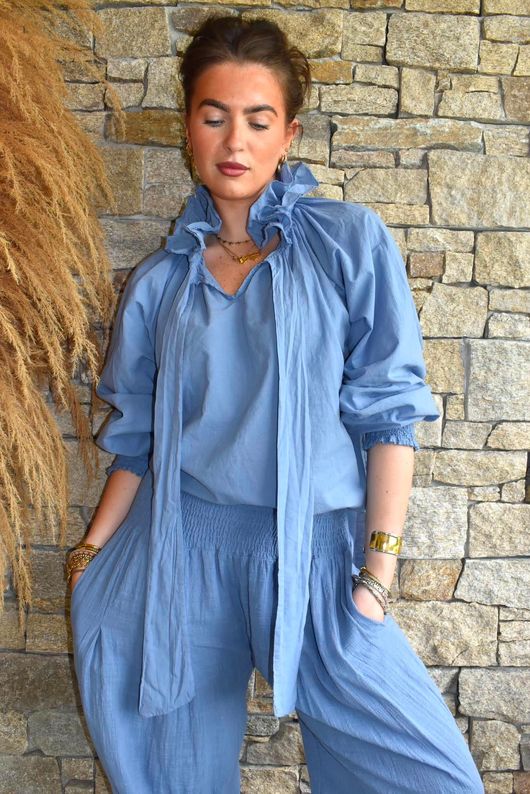 Larc Poet Blouse Denim